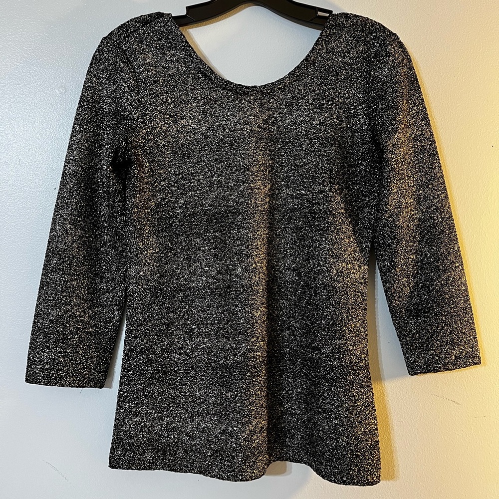 & Other Stories Gray Metallic Top